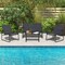 Costway 4 Pieces Patio Furniture Set Outdoor Tempered Glass Coffee Table Chair Loveseat